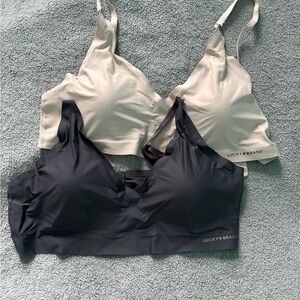 Lucky Brand Women's Bralette Duo - Black and Cream